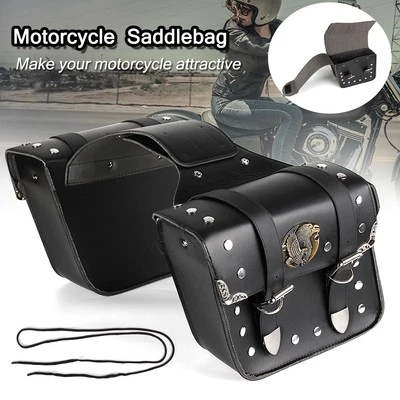 1 Paar Universal PU-Leder Motorrad Satteltaschen Seitentasche Gepäcktaschen - Bild 1 von 4