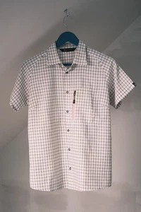 Haglofs Women's Grey Polyester Plaid Climatic Short Sleeve Shirt Size L - Picture 1 of 10