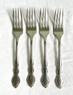 Juego de 4 tenedores de cena Oneida Dover de colección cubiertos de acero inoxidable con marca de cubo de 7,25" Foto 1 de 4