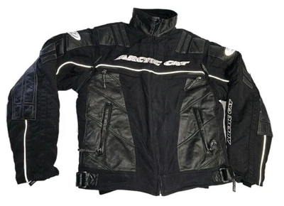 Chaqueta de cuero/tela para motos de nieve Arcticwear Arctic Cat 2002, talla LT, forro Foto 1 de 4