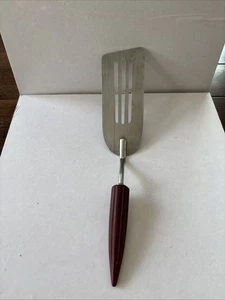 Androck Stainless Steel Slant Slotted Spatula Vintage With Red Bakelite Handle - Picture 1 of 5