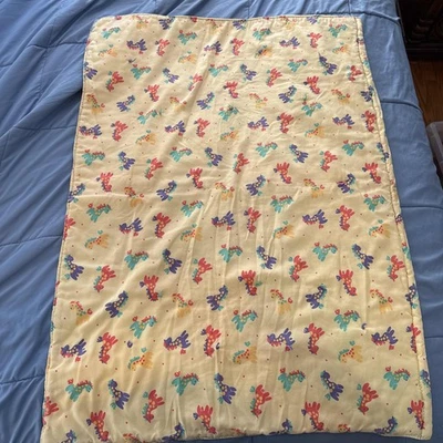 Edredón cuna jirafa colorido hecho a mano vintage 30x41 Foto 1 de 4