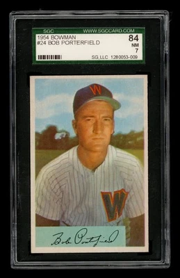 1954 Bowman Set-Break # 24 Bob Porterfield SGC 7 NM - Image 1 of 3
