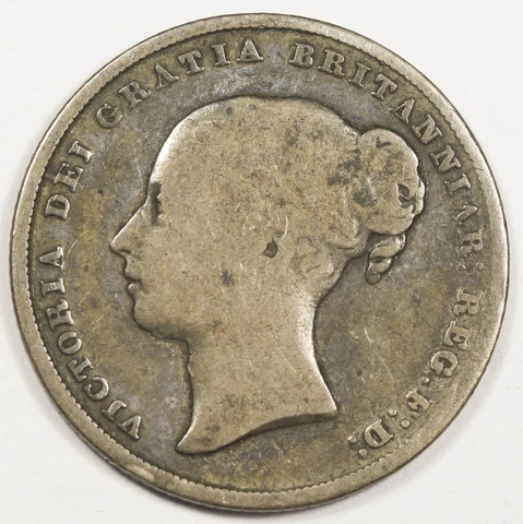 Great Britain 1843 4 Pence Silver Coin VG Fourpence Victoria Young KM# 731.1 Cover