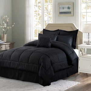 10 Piece Bed In A Bag Comforter Set Reversible Luxury All Season Queen/King Size - Picture 1 of 41
