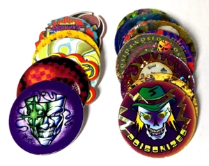 Vintage Sammlung/Lot Totenköpfe, vergiftete POGS Milchkappen, u.a. holografische - Bild 1 von 1