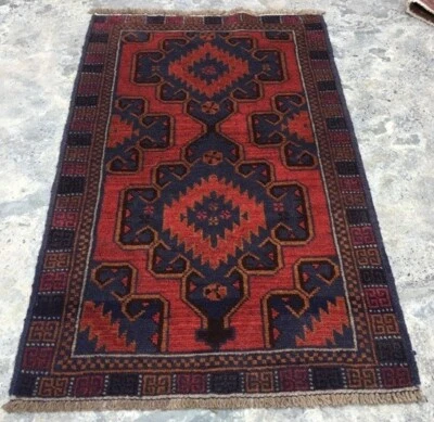 Vintage Afghan Hand knotted Rug Oushak Design Rug Mini Rug Home Decor Rug,3x5ft - Image 1 of 4