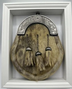 NEW Scottish SERPENT Cantle Dress Sporran Natural Sealskin with free chains £69
