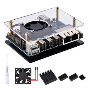 Orange Pi 5 Plus Starter Kit Transparent Acrylic Case with Fan Power Supply - Picture 1 of 10