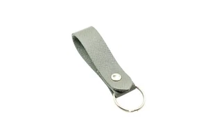 Grau Leder Schlüsselanhänger Schlüsselanhängsel Saffiano Italienisches Leder Schlüsselhalter Schlüsselband - Bild 1 von 3