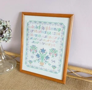 Vintage 90s Sampler | Cross Stitch, Needlework | Cottagecore, Victorian Inspired - Picture 1 of 3