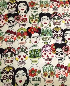Gotas de Amor skulls Alexander Henry fabric - Picture 1 of 1
