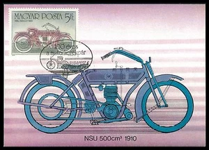 HUNGARY MK MOTORRAD MOTORCYCLE NSU 1910 CARTE MAXIMUM CARD MC CM al33 - Bild 1 von 2