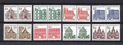 Germany 1964 set Architecture/Buildings stamps (Michel 454/61) in pairs nice MNH - Image 1 of 2