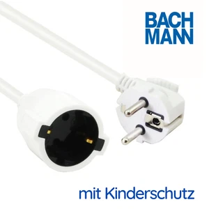 BACHMANN Verlängerungskabel Stromkabel Robust mit Kindersicherung Weiß 2m - 15m - Picture 1 of 4