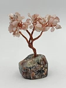 Albero di cristallo quarzo rosa decorazione rosa cristallo curativo pietra preziosa albero dei soldi feng shu - Foto 1 di 4