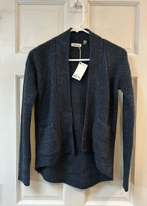 Dex NWT Women's Navy Blue Knit Sweater Cardigan Size L 12 Long Sleeve - Picture 1 of 5