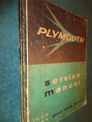 PLYMOUTH BELVEDERE SAVOY PLAZA 1955 1956 MANUAL DE TIENDA/LIBRO DE SERVICIO ORIGINAL Foto 1 de 4