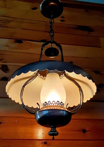 Vintage/Antique 1950's-70s Rustic Country Western Lantern Style Chandelier Light Cover