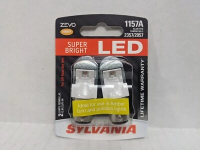 Sylvania ZEVO LED Light 1157 Amber Orange Two Bulbs Front Turn Signal Stock Fit - Image 1 of 2