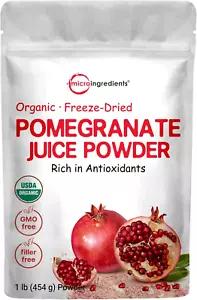Organic Pomegranate Juice Powder Freeze Dried Cold Pressed 1 Pound Immune System - Picture 1 of 12