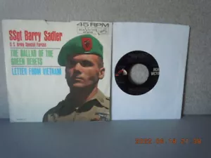 SADLER,BARRY 7"vinyl w/pic slv...THE BALLAD OF THE GREEN BERETS/LETTER...VG+/VG- - Imagen 1 de 2