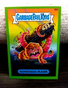 2014 Garbage Pail Kids Series 2 Green Border "MONSTROUS MARK" #96b Sticker Card - Picture 1 of 1