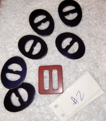 Lot of 7 Vintage Buckles Slides Unused  USA Seller Sewing Crafts #2 - Image 1 of 4