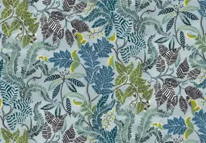 DESIGNERS GUILD CURTAIN FABRIC DESIGN Fougere 2.2 METRES CELADON 100% COTTON - Picture 1 of 7