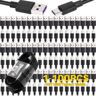 Lote Ultra de cabo carregador rápido USB C tipo C 4 pés para Samsung Galaxy S20 S21 S22 S23 - Imagem 1 de 4