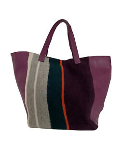 BODEN Large Real Soft Leather purple Shopper shoulder Bag handbag Immaculate