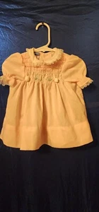 Vintage Polly Flinders Baby Kleid Gr. 9 Monate rosa mit Rüschen und Spitze - Bild 1 von 4