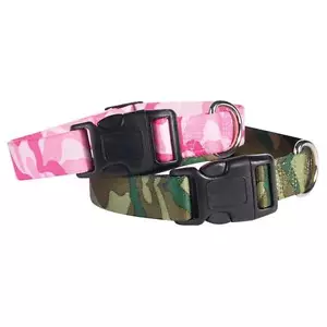 Camouflage Dog Collars & Leads Pink Green Durable Stlye Camo Print Leash Combo  - Picture 1 of 14