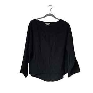 Soft Surroundings Shirt Long Sleeve Black Sz Small Cotton