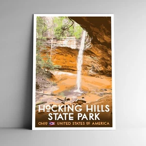 Hocking Hills State Park Travel Poster / Postcard Ohio USA Multiple Sizes - Bild 1 von 4