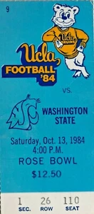 1984 NCAA Football Washington State Cougars vs UCLA Bruins Ticket Stub 10/13/84 - Picture 1 of 1