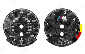 BMW E60 E61 E90 E91 E92 E93 Diesel Version 2 M Sport Forged Carbon Dial Cards - Picture 1 of 1