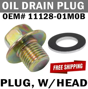 NEW Engine Oil Pan Bump Steel Drain Plug Bolt W/Gasket for For Nissan Infiniti - Picture 1 of 7