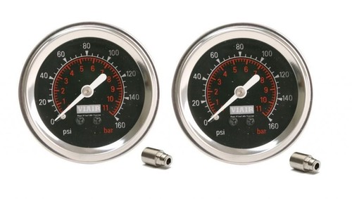 VIAIR 160 PSI Black Face Air Gauges – Pair Of 90082 & Single 90088 For Air Suspension