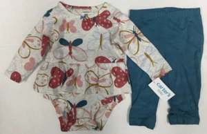 Carter's Girl's 2-Piece Fringed Butterfly Bodysuit & Leggings Set Size 6 Months - Picture 1 of 2