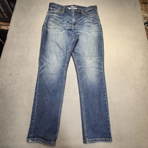 Old Navy Jeans Mens 35x31 Blue Athletic Straight Leg Distressed Denim Stretch - Picture 1 of 9