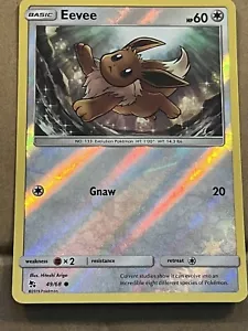 2019 POKEMON - HIDDEN FATES - EEVEE REVERSE HOLO 49/68 - Picture 1 of 2