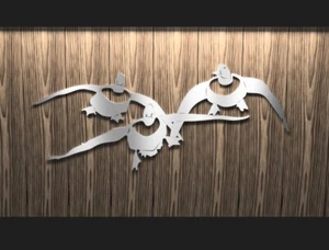 Trio of Canvasback Ducks Steel Wall Art - 24-inches - Picture 1 of 1