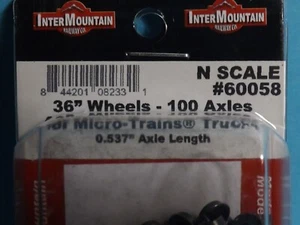 N Scale INTERMOUNTAIN 36" WHEEL SETS N# W60058 100 PCS FITS M-T TRUCKS - Picture 1 of 2