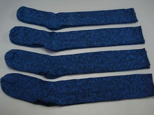 NWOT Women's Knee High Socks One Size 4 Pair Royal/Black Mingle Nice #157A - Picture 1 of 2