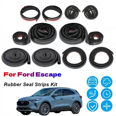 Rubber Seal Striping Trim Weather Draft Wind Noise Reduction Kit For Ford Escape - Изображение 1 из 4