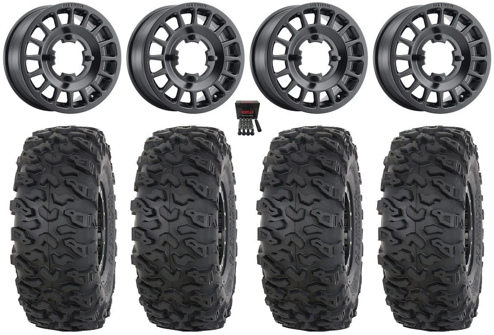 Method 407 15" Wheels Black 33" Roctane T4 Tires Polaris Sportsman / RZR / - Image 1 of 4