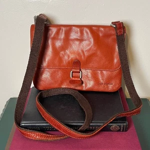Jack Georges Genuine Leather Burnt Brown Voyager Wallet on String Crossbody Bag - Picture 1 of 14