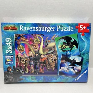 Rompecabezas Ravensburger Cómo entrenar a tu dragón 3X 49 piezas nuevo sellado - Imagen 1 de 6