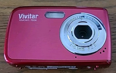 Vivitar Digital Camera Vivicam 7024 7.1MP Red GWC Free Tracked Postage - Image 1 of 2